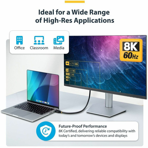 StarTech. com HDMI21-CBL-8K60-1M Certified Ultra High Speed HDMI 2. 1 Cable - 1m (3. 3ft) 8K 60Hz/4K 120Hz 48Gbps with HDR10+ & eARC
