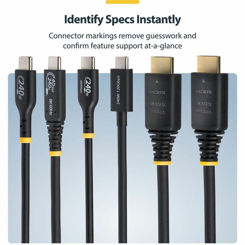 StarTech. com HDMI21-CBL-8K60-1M Certified Ultra High Speed HDMI 2. 1 Cable - 1m (3. 3ft) 8K 60Hz/4K 120Hz 48Gbps with HDR10+ & eARC