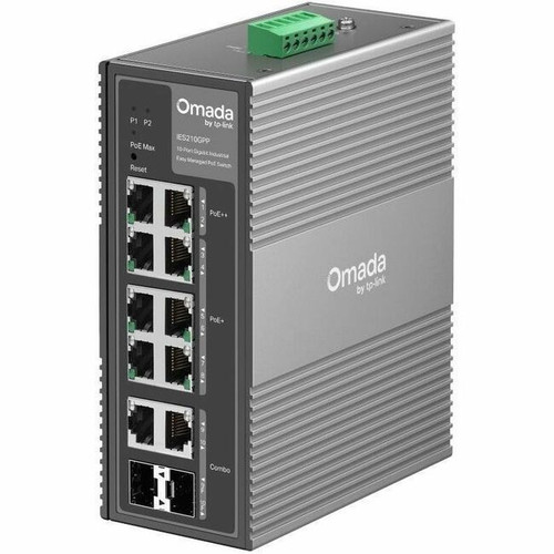 TP-Link Omada 10-Port Gigabit Industrial Easy Managed Switch with 6-Port PoE+ and 2-Port PoE++ - 10 Ports - Manageable - Gigabit - - 2 (Fleet Network)