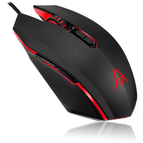 Adesso IMOUSE X2 IMOUSE X2 IMOUSE X2 IMOUSE X2 Multi-Color 7-Button Programmable Gaming Mouse - Optical - 3200 DPI - Symmetrical - Black/Red