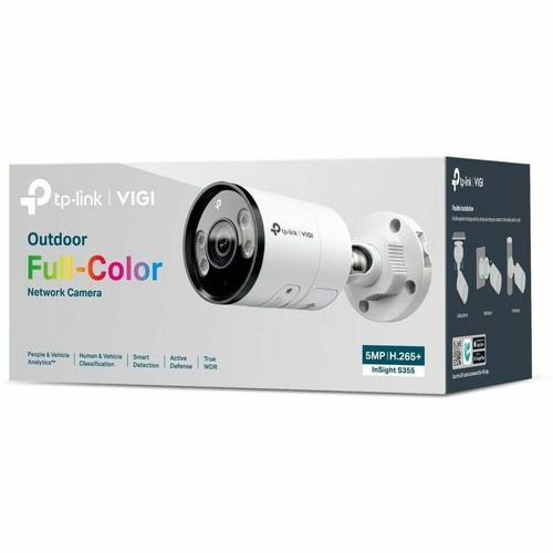 VIGI INSIGHT S355(2. 8MM) 5MP Outdoor Bullet Network Camera - 2880 x 1620 Resolution - 98. 43 ft Infrared/Color Night Vision - H. 265+ - IP67 - PoE/DC