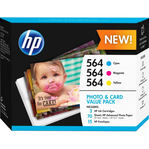 HP 564 Original Inkjet Ink Cartridge - Cyan, Yellow, Magenta - 3 / Pack - 300 Pages (Per Cartridge) (Fleet Network)