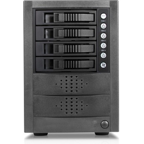 RAIDage Tower Drive Enclosure 4 Bay Mini-SAS HD Host Interface Black Hot Swappable Bays For HDD SATA/600 SAS X JAGE5BT4HDBK