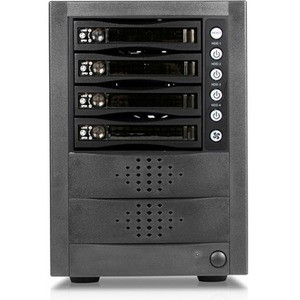 RAIDage JAGE5BT4HDBPL Drive Enclosure 12Gb/s SAS, SATA/600 - Mini-SAS HD Host Interface Tower - Black - Hot Swappable Bays - 4 x HDD - (Fleet Network)