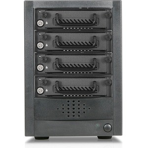 RAIDage JAGE5BT4HD-TG Drive Enclosure 12Gb/s SAS, SATA/600 - Mini-SAS HD Host Interface Tower - Black - Hot Swappable Bays - 4 x HDD - (Fleet Network)