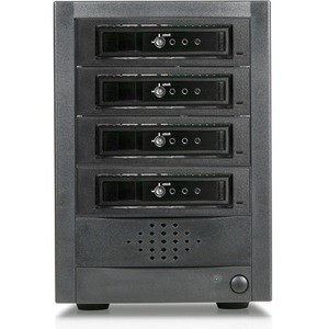 RAIDage JAGE5BT4-T7DE Drive Enclosure 12Gb/s SAS, SATA/600 - Mini-SAS HD Host Interface Tower - Black - Hot Swappable Bays - 4 x HDD - (Fleet Network)