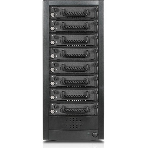 RAIDage JAGE9BT8HD-TG Drive Enclosure 12Gb/s SAS, SATA/600 - Mini-SAS HD Host Interface Tower - Black - Hot Swappable Bays - 8 x HDD - (Fleet Network)