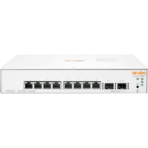 HPE Instant On 1930 8G 2SFP Switch - 8 Ports - Manageable - 4 Layer Supported - Modular - 2 SFP Slots - 11 W Power Consumption - Pair (Fleet Network)