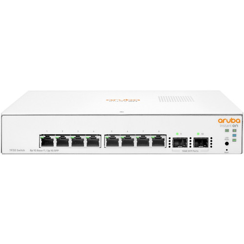 Aruba Instant On 1930 8G 2SFP Switch - 8 Ports - Manageable - Gigabit Ethernet - 10/100/1000Base-T, 1000Base-X - Refurbished - 4 Layer (Fleet Network)