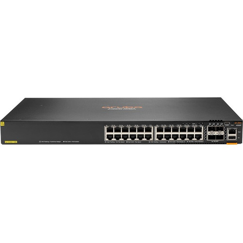 HPE 6200F 24G Class4 PoE 4SFP+ 370W Switch - 24 Ports - Manageable - 3 Layer Supported - Modular - 65 W Power Consumption - 370 W PoE (Fleet Network)