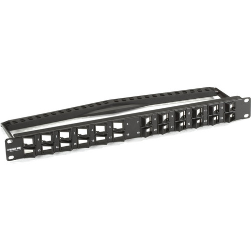 Black Box Multimedia Angled Port Patch Panel 24 Rackmount Wide TAA Compliant Rack-mountable High S JPMT1024-ANG