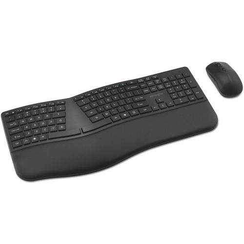 Kensington Pro Fit Ergo KM680 EQ Rechargeable Desktop Set - USB Type A Wireless Bluetooth/RF 5.4 2.40 GHz Keyboard - Black - USB Type (Fleet Network)