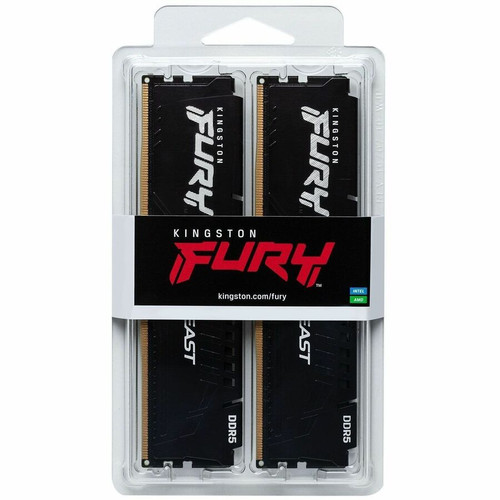Kingston FURY Beast RAM Module - For Motherboard - 64 GB (2 x 32GB) - DDR5-5600/PC5-44800 DDR5 SDRAM - 5600 MHz Single-rank Memory - - (KF556C36BBE2K2-64)
