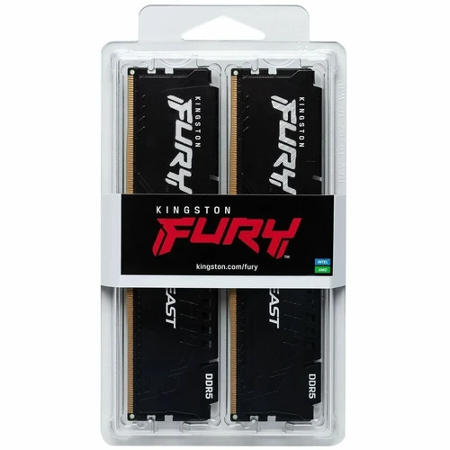 Kingston FURY Beast RAM Module - For Motherboard - 64 GB (2 x 32GB) - DDR5-5600/PC5-44800 DDR5 SDRAM - 5600 MHz Single-rank Memory - - (KF556C40BB2K2-64)