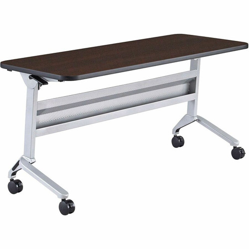 Safco Flip-N-Go Rectangular Training Table - Mocha Rectangle Top - Black Base - 150 lb (68.04 kg) Capacity - 60" (1524 mm) Table Top x (Fleet Network)