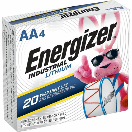 Energizer Industrial AA Lithium Battery 4-Pack - For Vending Machine, Electronics, Construction - 4 / Pack (Fleet Network)