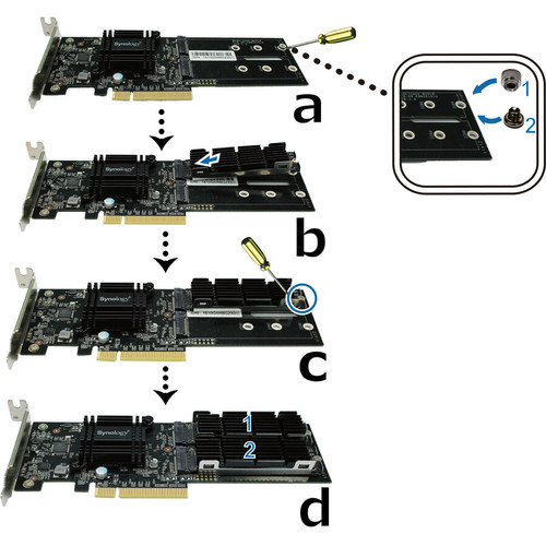 Synology Dual M.2 SSD Adapter Card for Extraordinary Cache Performance (M2D18)