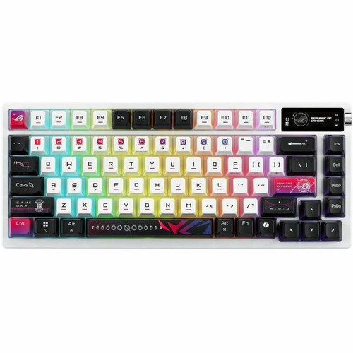 Asus ROG Azoth X Gaming Keyboard - Wired/Wireless Connectivity - Bluetooth/RF - 5.1 - 2.40 GHz - USB 2.0 Type A Interface - RGB LED - (M704 ROG AZOTH X/NXSMV2/CA/PBT)
