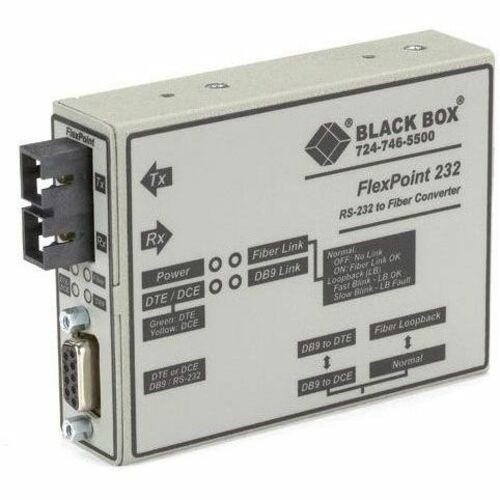 Black Box Flexpoint Async RS232 Extender Over Fiber - DB9 Female to Multimode, 2.5 km - 2 x SC Ports - Multi-mode - 1310 nm Fiber - km (Fleet Network)