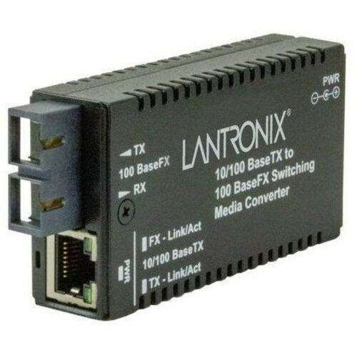 Lantronix M/E-PSW-FX-02(SM) Transceiver/Media Converter - 1 x Network (RJ-45) - 1 x SC Ports - Single-mode - 1310 nm Fiber - Fast - - (Fleet Network)