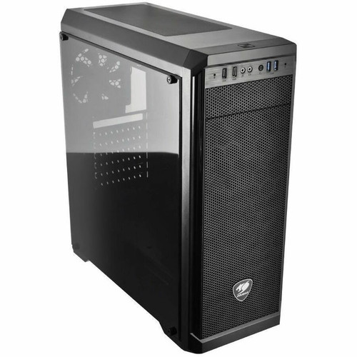 COUGAR MX330 Elegant and Functional Mid-Tower - Mid-tower - Black - Steel, Plastic, Tempered Glass - 1 x 120mm Fan(s) Installed - Mini (Fleet Network)