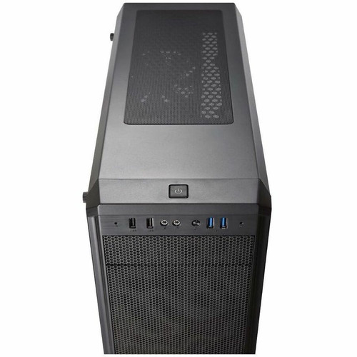 COUGAR Mid-Tower Computer Case In Black With Tempered Glass Front Panel And Single Fan Installed Functional Plastic Elegant Steel MX330