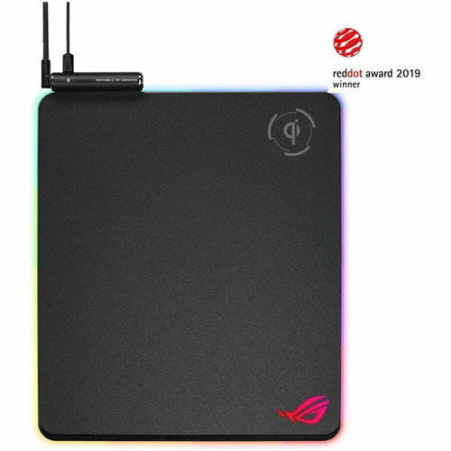 Asus ROG Balteus Qi Mouse Pad - Micro-textured - 12.60" (320 mm) Height x 14.57" (370 mm) Width x 0.31" (7.90 mm) Depth - Rubber - - - (Fleet Network)