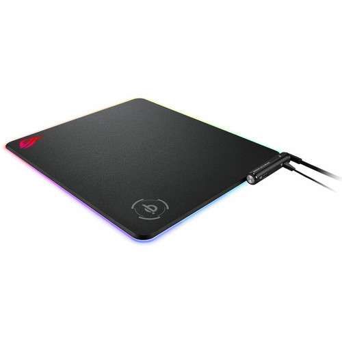 Asus NH01 ROG BALTEUS QI ROG Balteus Qi Gaming Mouse Pad - 370 x 320mm Micro-textured Surface - Qi Wireless Charging - 15 RGB Zones - USB Passthrough