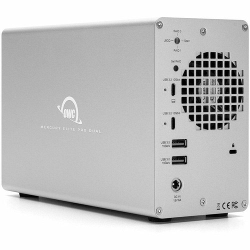 OWC Mercury Elite Pro Dual with 3-Port Hub External Storage Solution - 2 x HDD Supported - 2 x HDD Installed - 48 TB Installed HDD - - (OWCMEDCH7T48)