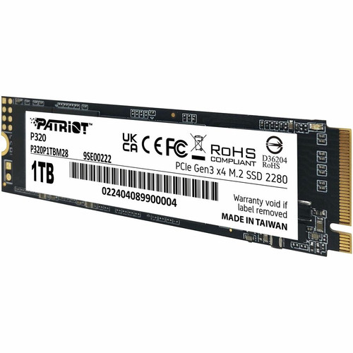 Patriot Memory P320 1 TB Solid State Drive - M.2 2280 Internal - PCI Express NVMe (PCI Express NVMe 3.0 x4) - Desktop PC, Notebook - (P320P1TBM28)
