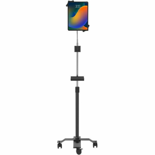 CTA Digital Compact Mobile Gooseneck Floor Stand with Handle for 7-13 Inch Tablets - Up to 13" Screen Support - Floor - Metal - Black (Fleet Network)