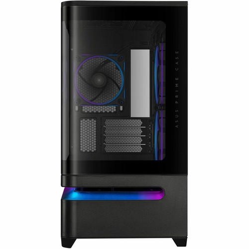 Asus Prime AP202 ARGB Computer Case - Black - Tempered Glass - 2 x Bay - 3 × 120mm Fan(s) Installed - Micro ATX, Mini ITX Motherboard (Fleet Network)