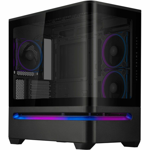 Asus PRIME AP202 TG ARGB BLACK Prime AP202 ARGB Computer Case - Black Tempered Glass - Micro ATX/Mini ITX - 3 x 120mm ARGB Fans - 2 Drive Bays