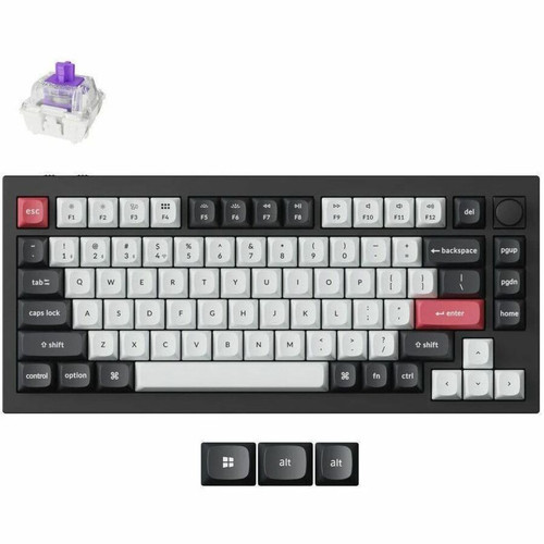 Keychron Q1 HE QMK Wireless Custom Keyboard - Wired/Wireless Connectivity - Bluetooth/RF - 5.1 - 2.40 GHz - USB Type C, USB Type A - - (Fleet Network)