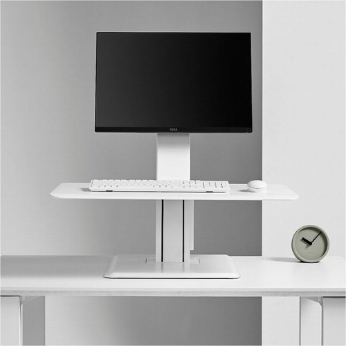 Humanscale QSE2SMW QuickStand Eco Single Monitor Sit-Stand Desk - White - 35 lb - 15. 88 kg Capacity - Height Adjustable - 30" Table Top Width