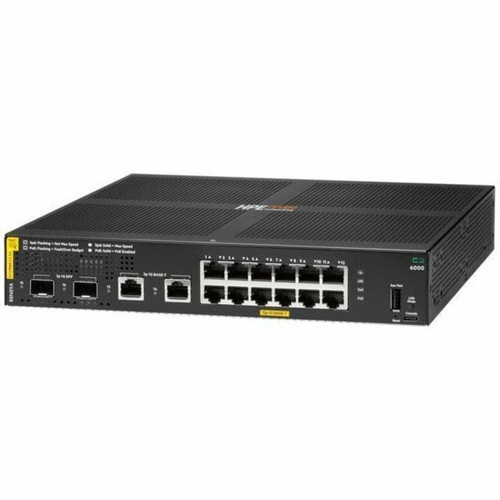 Aruba CX 6000 12G Class4 PoE 2G/2SFP 139W Switch - 14 Ports - Manageable - Gigabit Ethernet - 10/100/1000Base-T, 1000Base-X - 2 Layer (R8N89A#ACF)