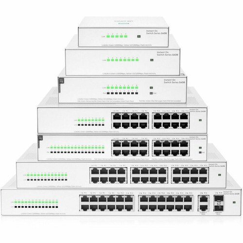 Aruba Networking Instant On Switch 8p Gigabit CL4 PoE 64W 1430 - 8 Ports - Gigabit Ethernet - 10/100/1000Base-T - 2 Layer Supported - (R8R46A#ACD)
