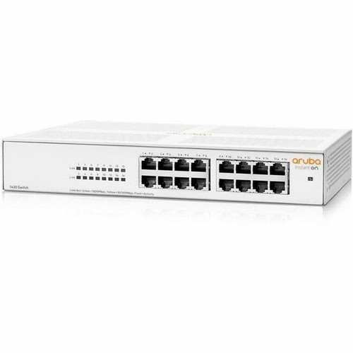 HPE Instant On 1430 16G Switch - 16 Ports - Gigabit Ethernet - 100Base-TX, 10/100/1000Base-T - 2 Layer Supported - 7.90 W Power - - (Fleet Network)