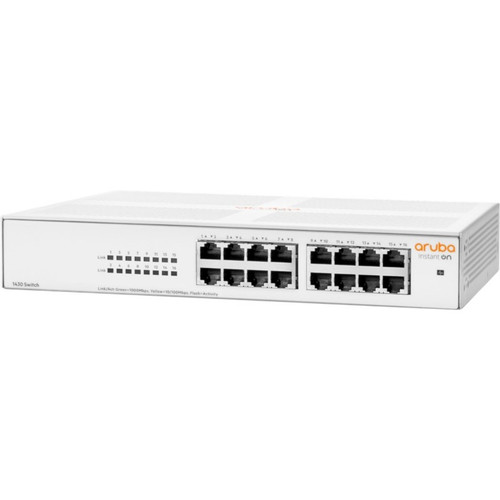 HPE Instant On 1430 16G Switch - 16 Ports - Gigabit Ethernet - 100Base-TX, 10/100/1000Base-T - 2 Layer Supported - 7.90 W Power - - (R8R47A#ABG)