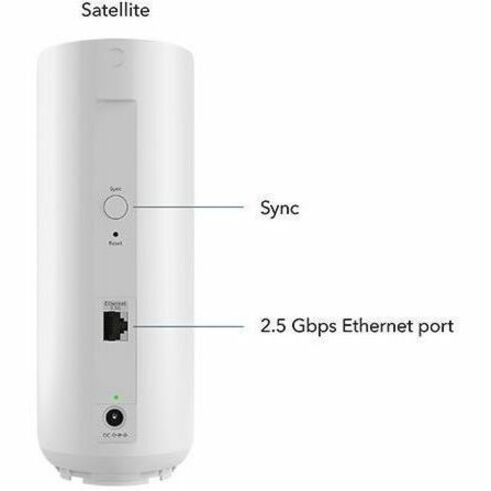 Netgear RBE370-100CNS Orbi Dual-Band Wi-Fi 7 Mesh Add-on Satellite - 3. 6 Gbps - 2 Internal Antennas - 2. 5 GbE Port