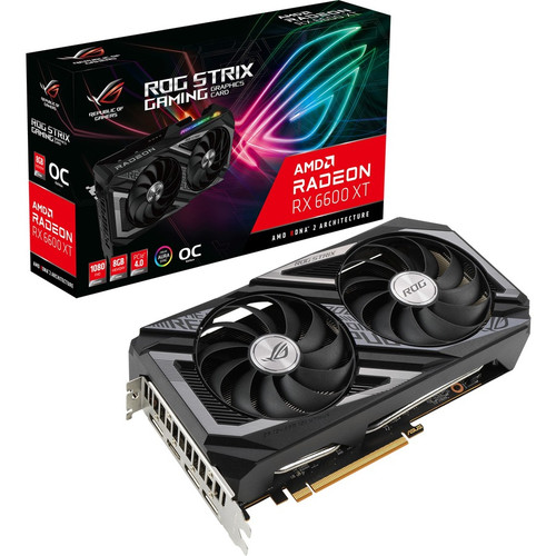 Asus ROG AMD Radeon RX 6600 XT Graphic Card - 8 GB GDDR6 - 7680 x 4320 - 2.43 GHz Core - 2.45 GHz Game Clock - 2.61 GHz Boost Clock - (Fleet Network)