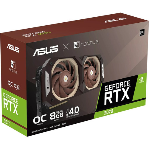 Asus NVIDIA GeForce RTX 3070 Full-height Graphics Card 8 GB GDDR6 1.85 GHz Boost 256 Bit PCI Graphic Clock Width Bus X RTX3070-O8G-NOCTUA