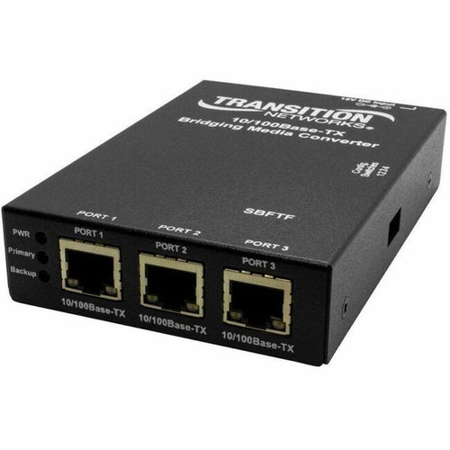 Transition Networks SBFTF1010-130 Transceiver/Media Converter - 3 x Network (RJ-45) - Fast Ethernet - 10/100Base-TX - 100 Mbit/s - km (Fleet Network)