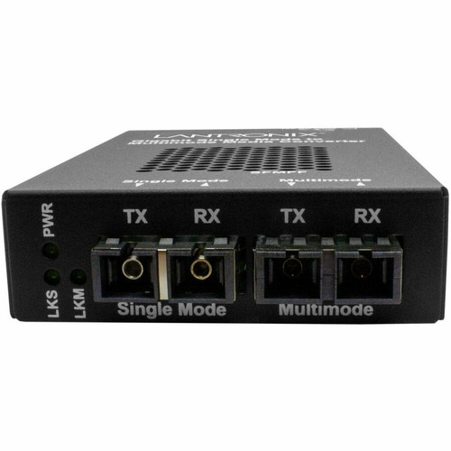 Transition Networks SFMFF1314-220-BR Stand-alone Fiber to Fiber Media Converter - 2 SC Ports - Multi-mode 850 nm - Gigabit Ethernet - 125 km