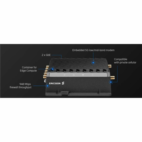 CradlePoint SP-MBA3-R980-5GD-A R980-5GD Wi-Fi 6 Dual-Band Modem/Wireless Router - 5G/LTE - Dual SIM - Gigabit Ethernet - DIN Rail Mountable