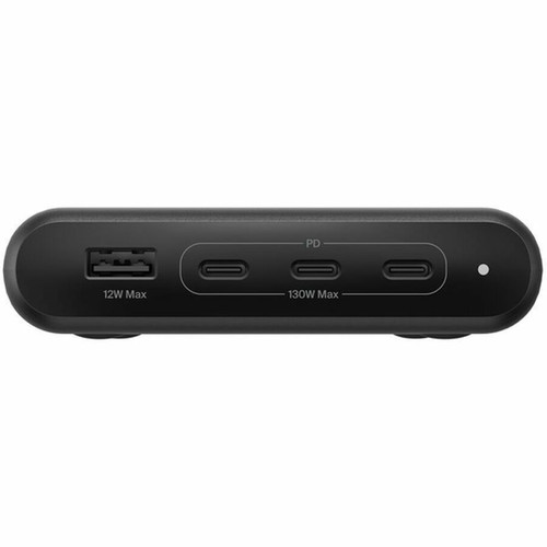 Belkin SRZ003tt5 SRZ003tt5140W Charging Station - 2-Outlet AC Power Strip with 4 USB Ports - 1x USB-A - 3x USB-C - 5ft Cord - GaN Technology - Black