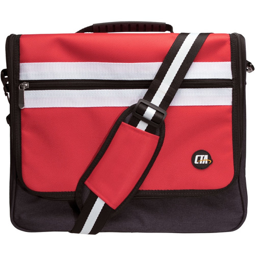 CTA Digital Carrying Case (Messenger) Gaming Console, Game Pad, Game Cartridge, Accessories, Gaming Controller - Red - Damage Interior (Fleet Network)