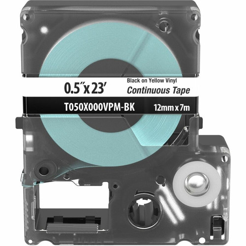 Genuine Panduit T050X000VPM-BK PXE Vinyl Continuous Tape Cassette - White - 0. 47" Width - 23 ft Roll - 5 Pack - For MP Printers