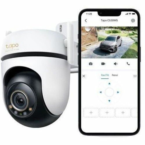 Tapo TAPO C530WS 5MP Outdoor 3K Color Dome Network Camera with Night Vision - 2880 x 1620 - 3. 2mm Lens - Wi-Fi & Ethernet - IP66