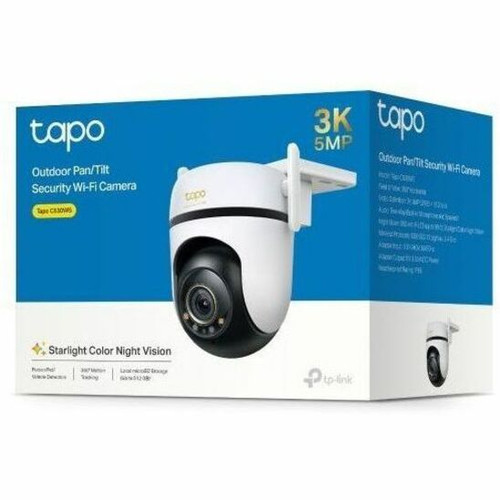 Tapo TAPO C530WS 5MP Outdoor 3K Color Dome Network Camera with Night Vision - 2880 x 1620 - 3. 2mm Lens - Wi-Fi & Ethernet - IP66